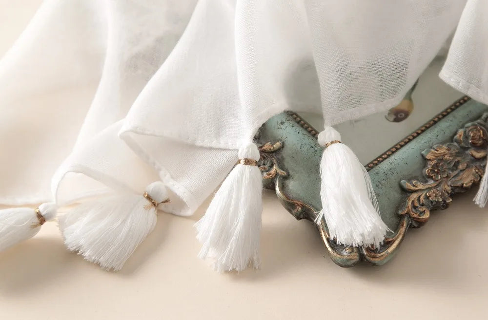 Echarpe châle en viscose florale en dentelle blanche