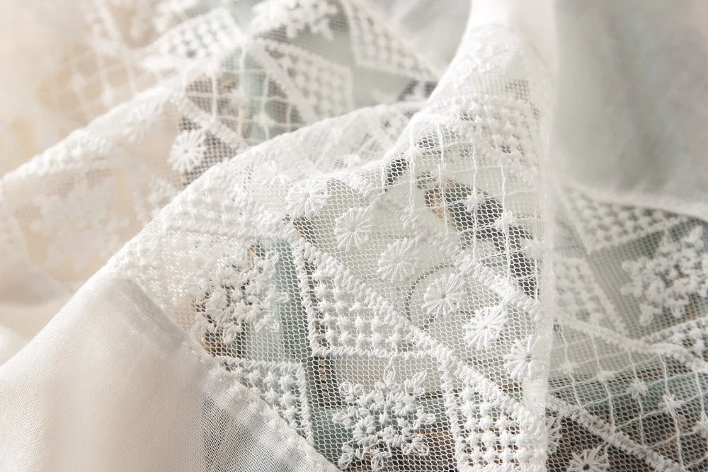 Echarpe châle en viscose florale en dentelle blanche