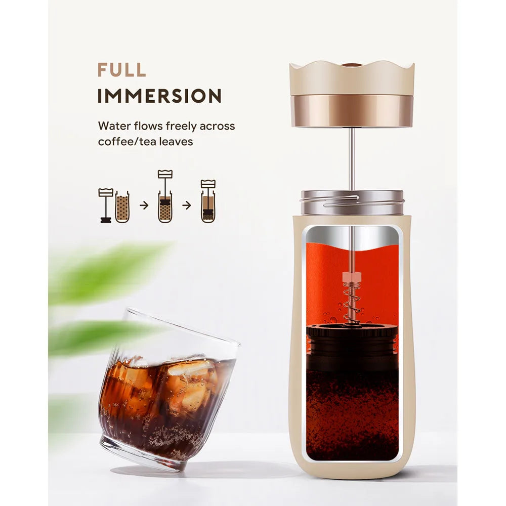 Cafetière à pression française Portable 320ml, cafetière de voyage