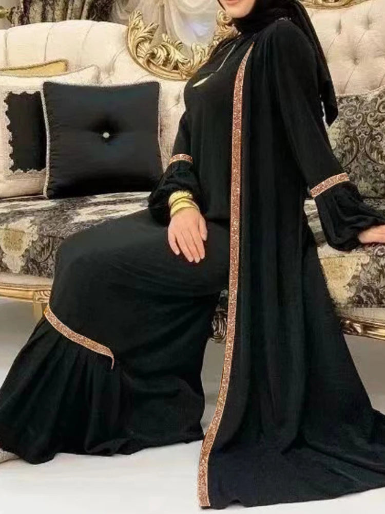 Abaya femmes Robe 2 pièces ensemble