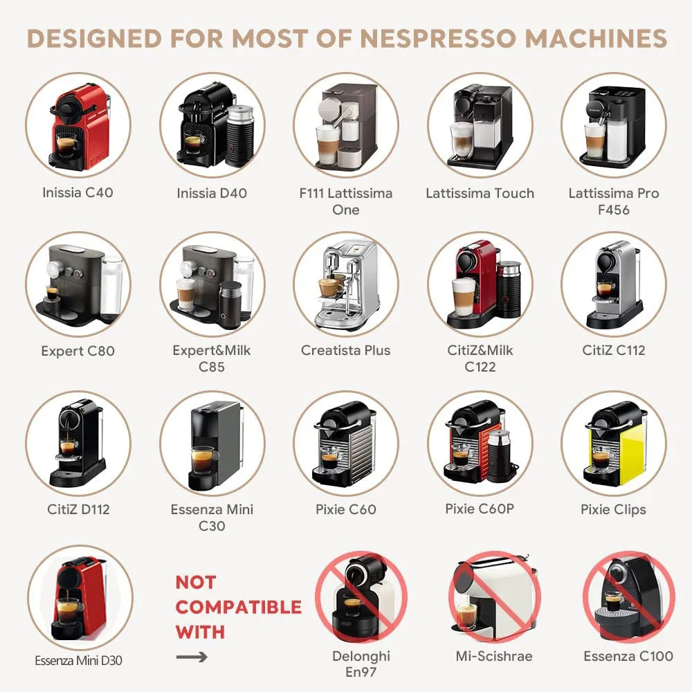 Capsules de café réutilisables pour Nespresso, en acier inoxydable