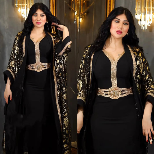 Caftan, tenue de soirée, ouverte, Abaya