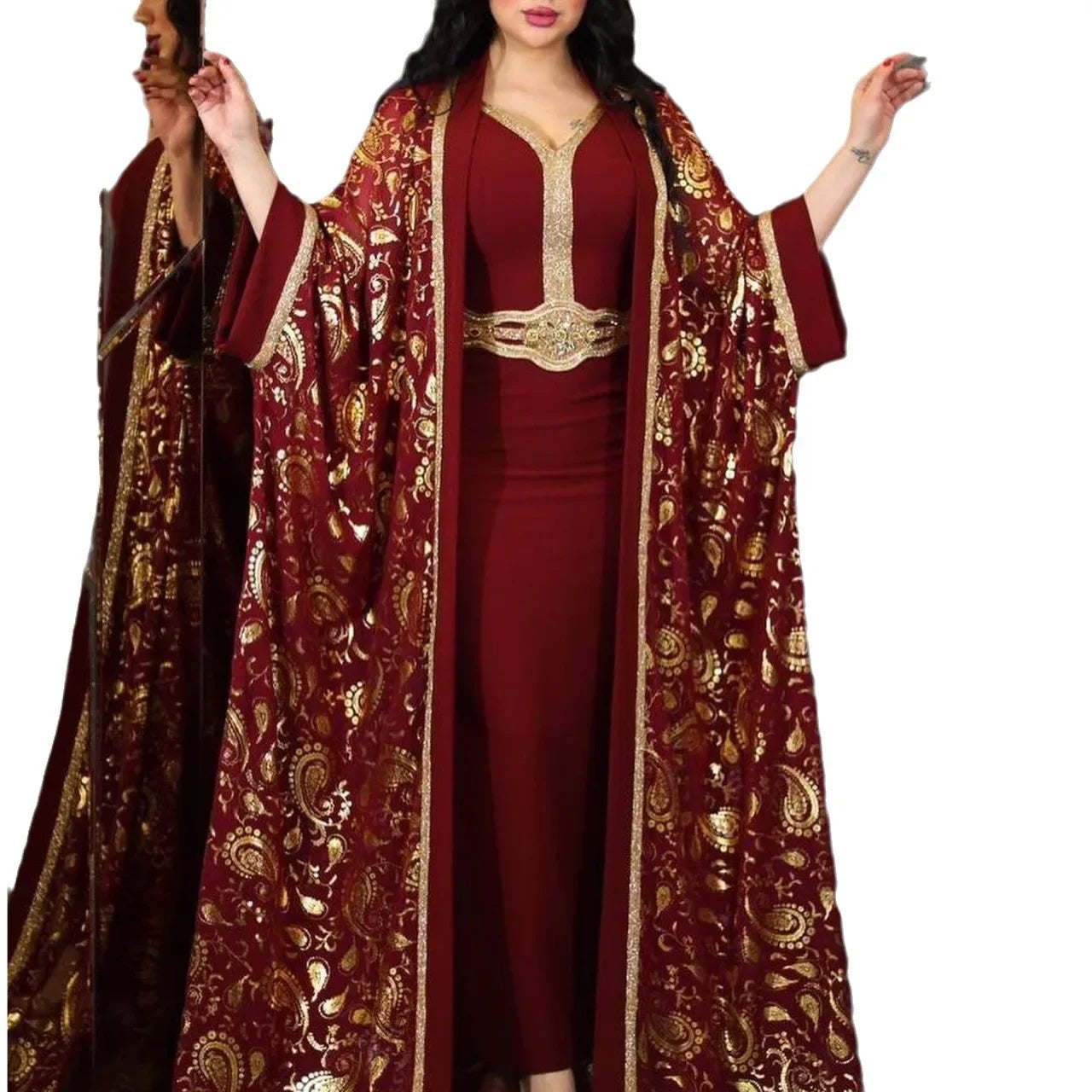 Caftan, tenue de soirée, ouverte, Abaya