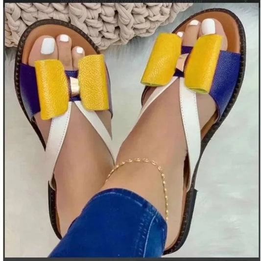Shoes Female 2023 Hot Sale Summer Bowknot Women's Slippers Casual Sandals Outdoor Beach Shoes Retro Ladies Flat Slippers Zapatos