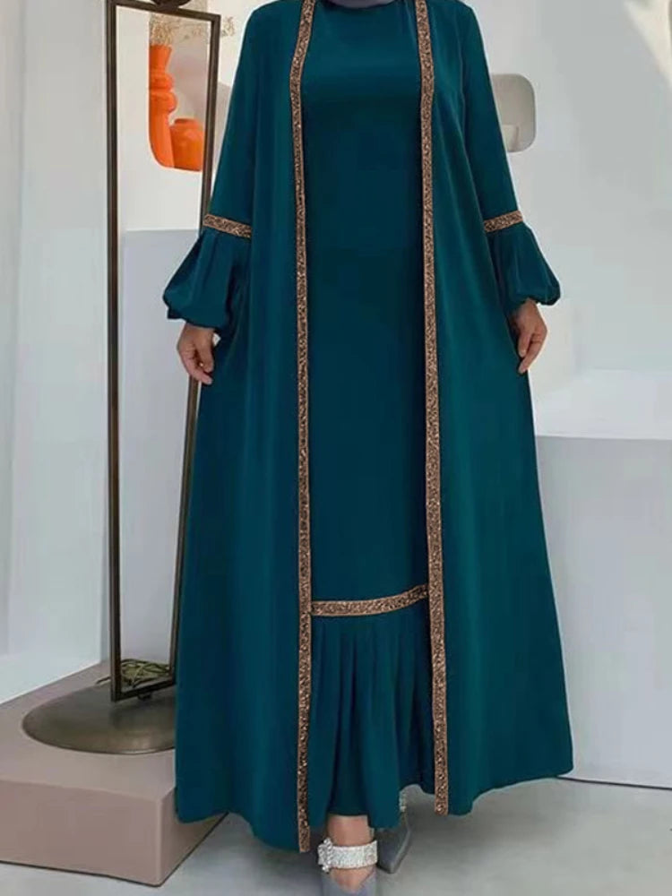 Abaya femmes Robe 2 pièces ensemble