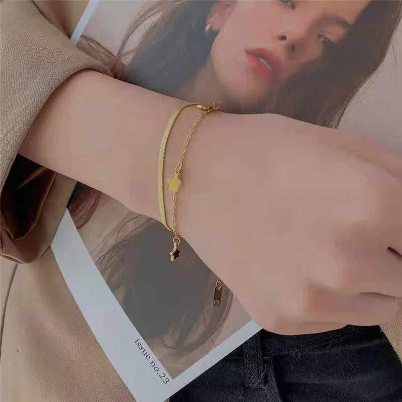 ensemble de bijoux collier et bracelet en acier inoxydable