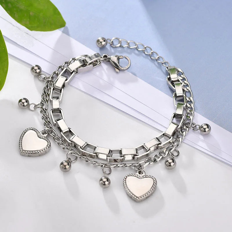 Bracelet cœur d’amour multicouche