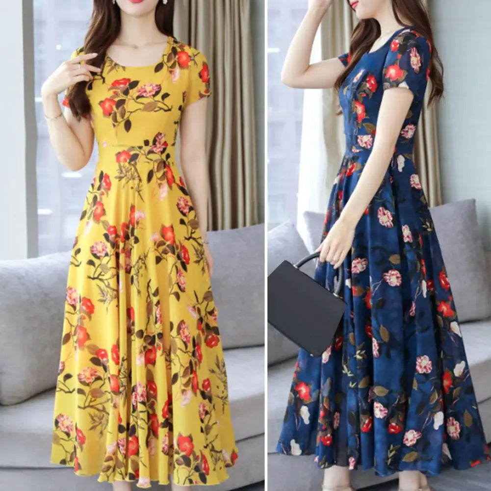 Robe pour femme longue floral élégante