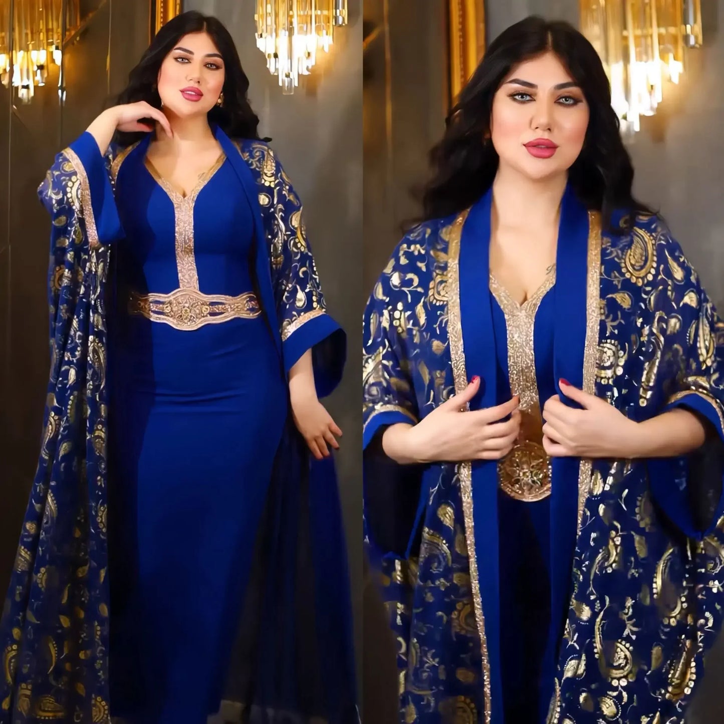 Caftan, tenue de soirée, ouverte, Abaya