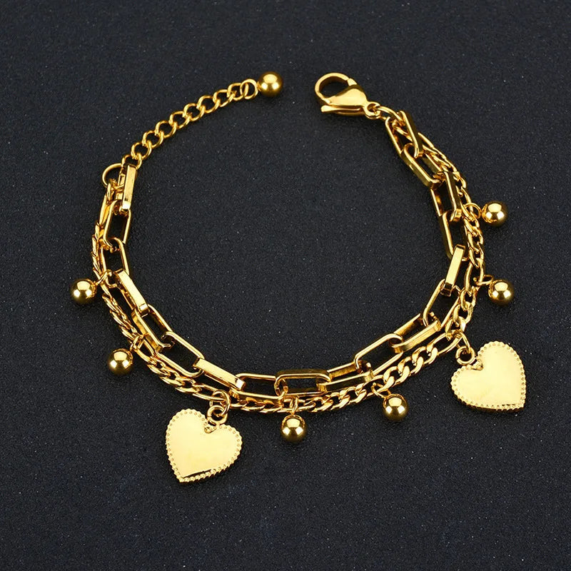Bracelet cœur d’amour multicouche