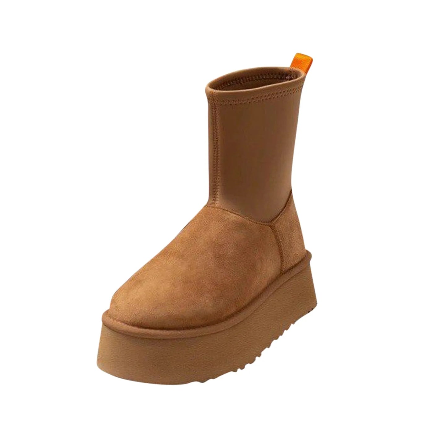 Brown Shoes for Women Black Round Toe Chunky Sock Suede Womens Snow Boots Platform Boot Female Gothic Sale Chic and Elegant Hot