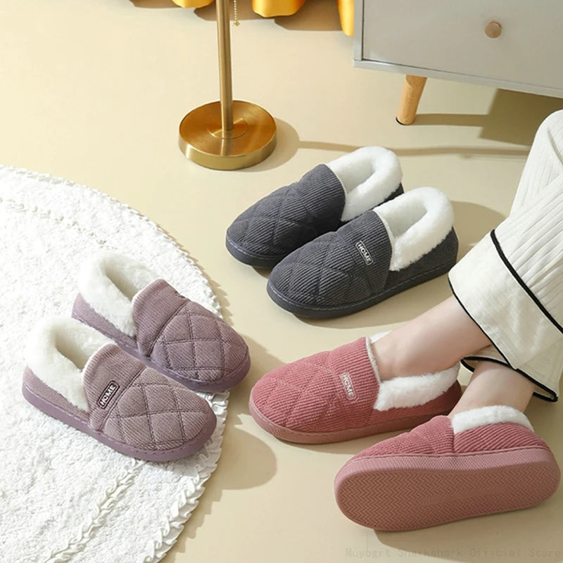 Pantoufles d'hiver chaudes en fourrure