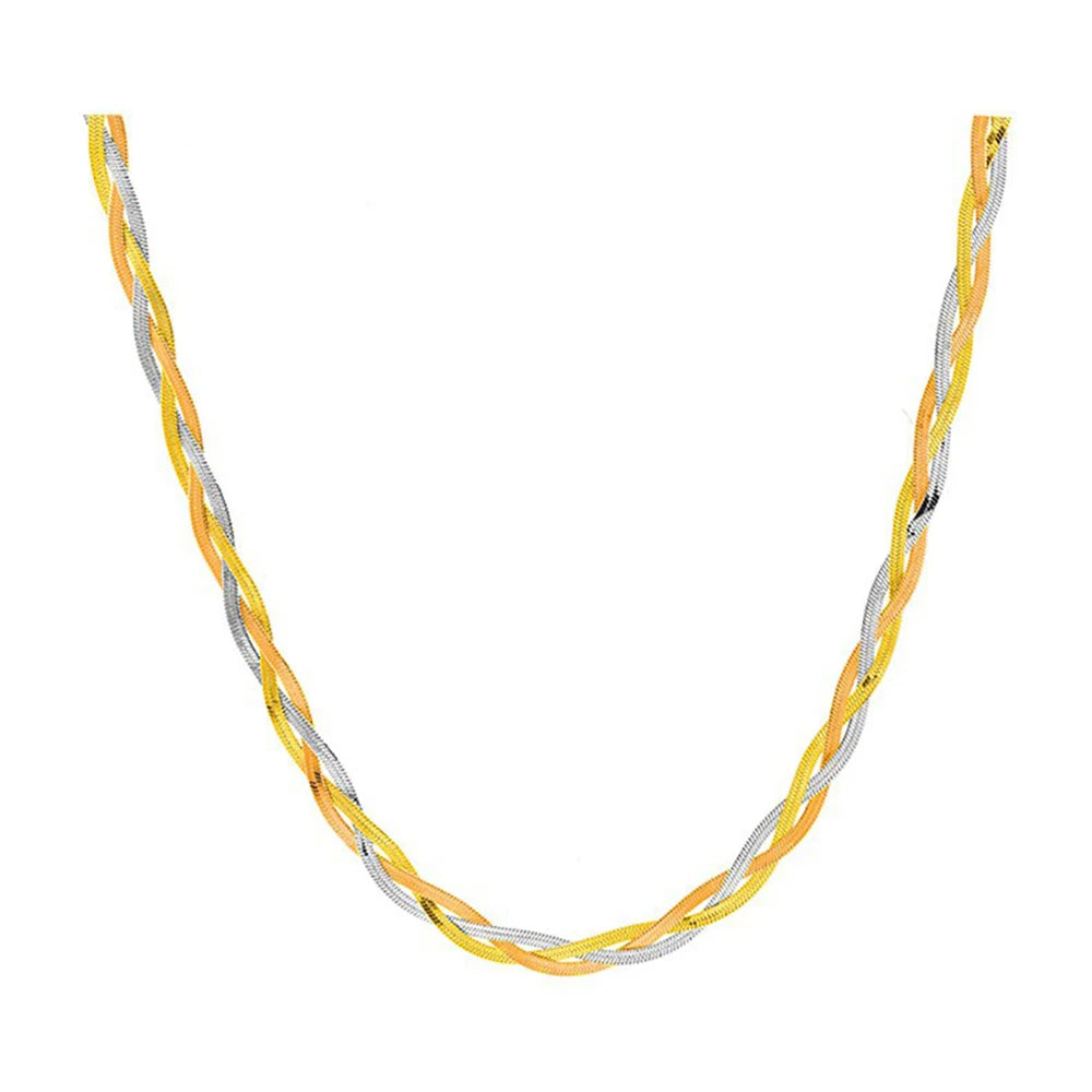 collier chaine tricolore en acier inoxydable