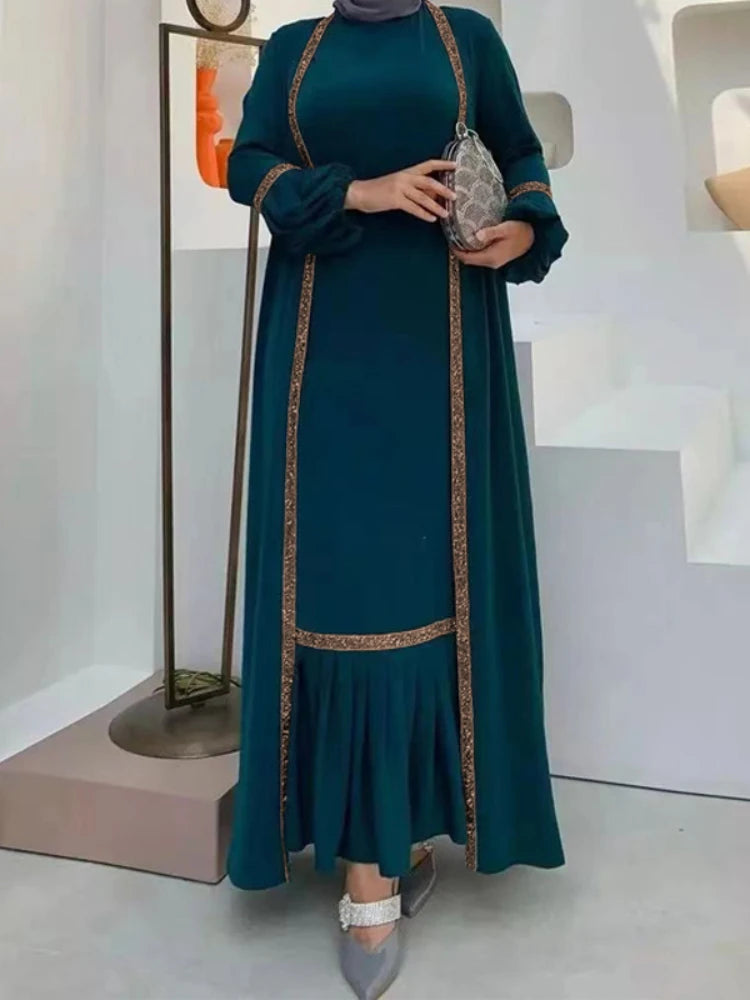 Abaya femmes Robe 2 pièces ensemble