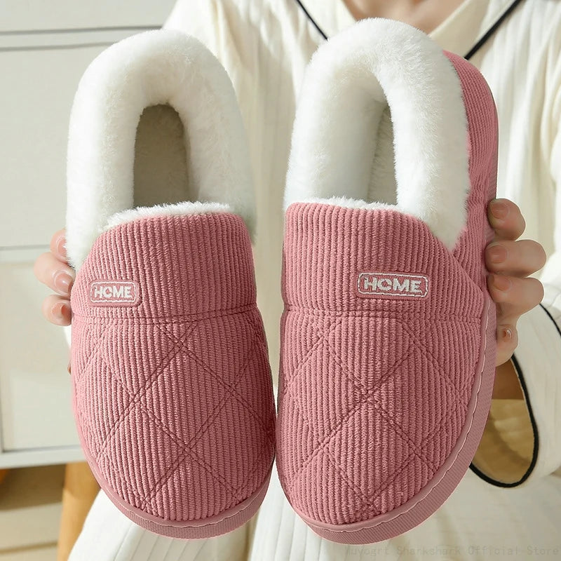 Pantoufles d'hiver chaudes en fourrure
