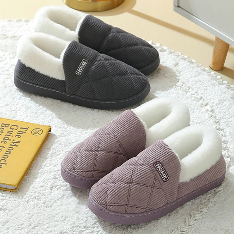 Pantoufles d'hiver chaudes en fourrure